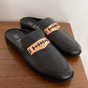 Ivy Kirzhner Muller Black Leather Slip-On Mule Slide